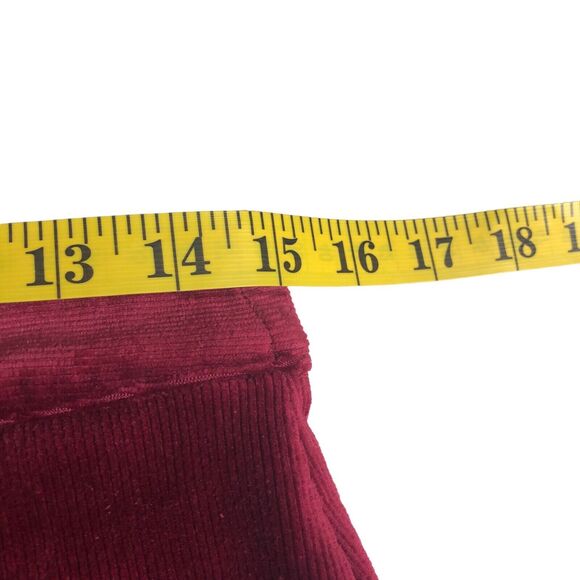 Umgee Skirt Womens Medium Burgundy Corduroy Velvet Mini Snap Front Pockets - Picture 13 of 13